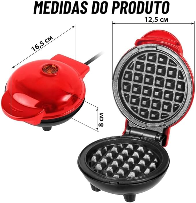 Mini Máquina de Waffle Portátil